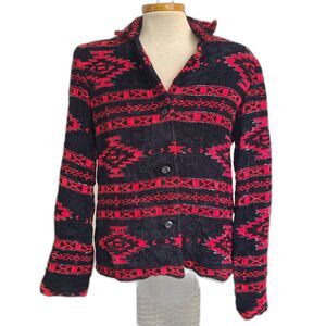 Coldwater Creek Southwestern Cowgirl Western Beaded Jacket SMALL Red Tribal S